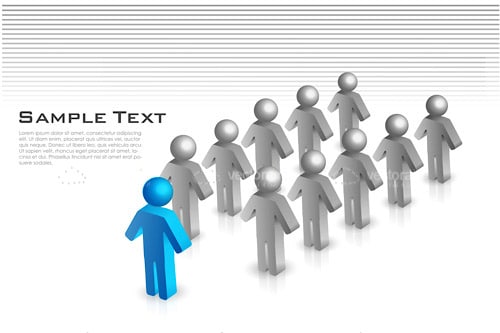 Abstract People Formation with Sample Text